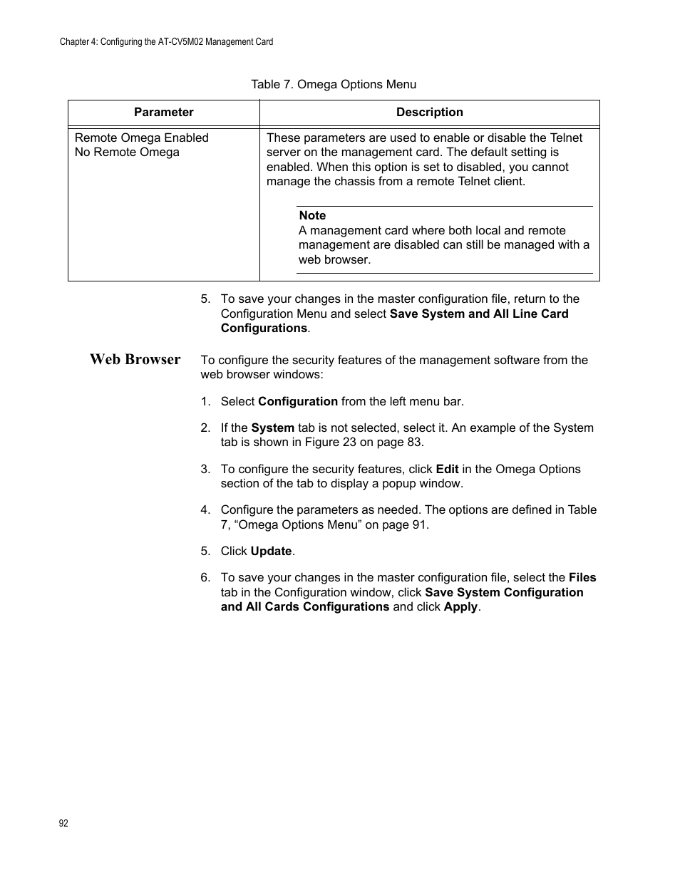 Web browser | Allied Telesis AT-S99 User Manual | Page 92 / 320