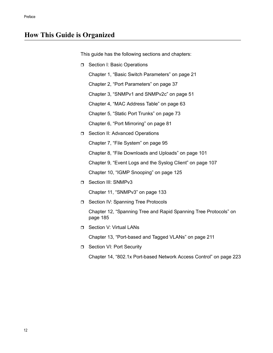 How this guide is organized | Allied Telesis AT-S63 User Manual | Page 12 / 246