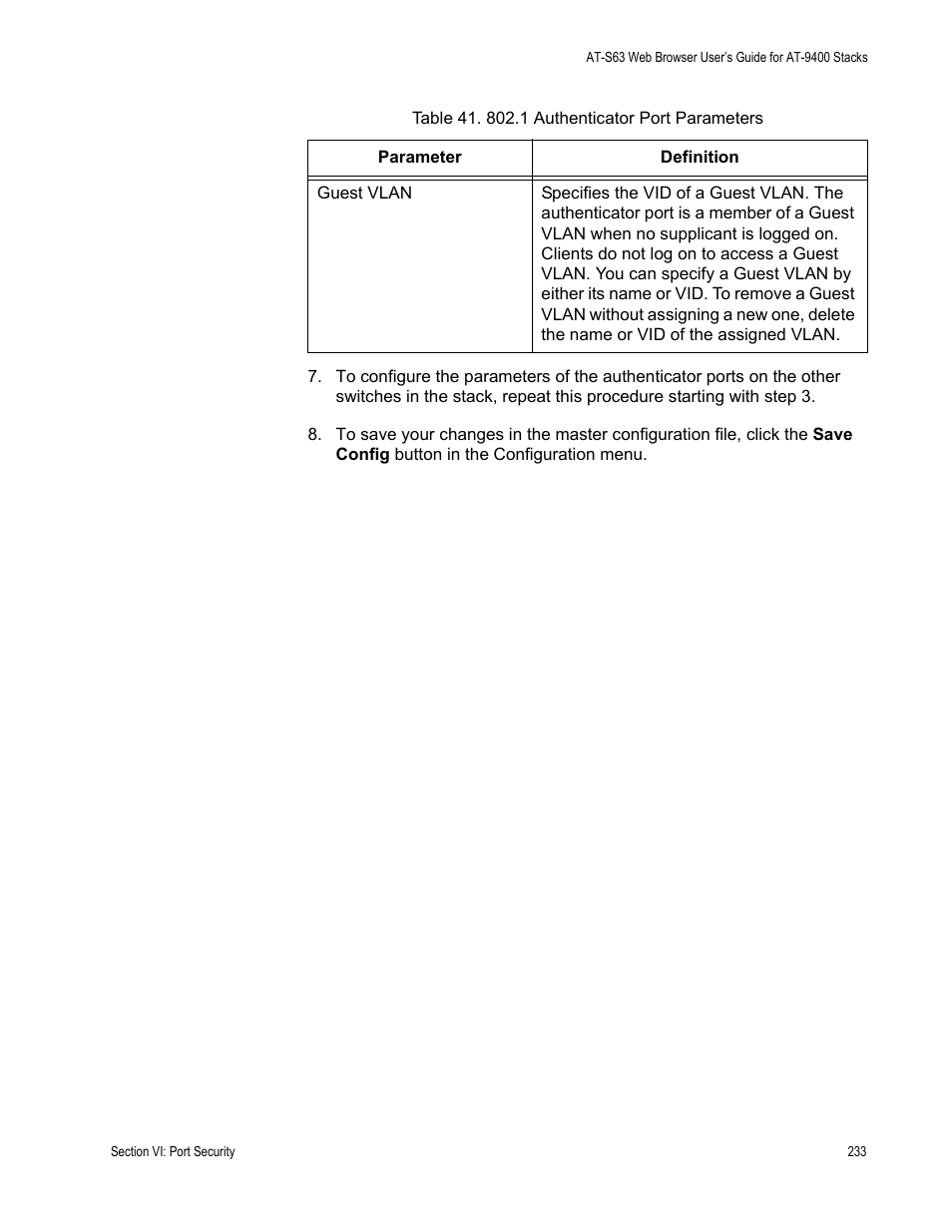 Allied Telesis AT-S63 User Manual | Page 233 / 246