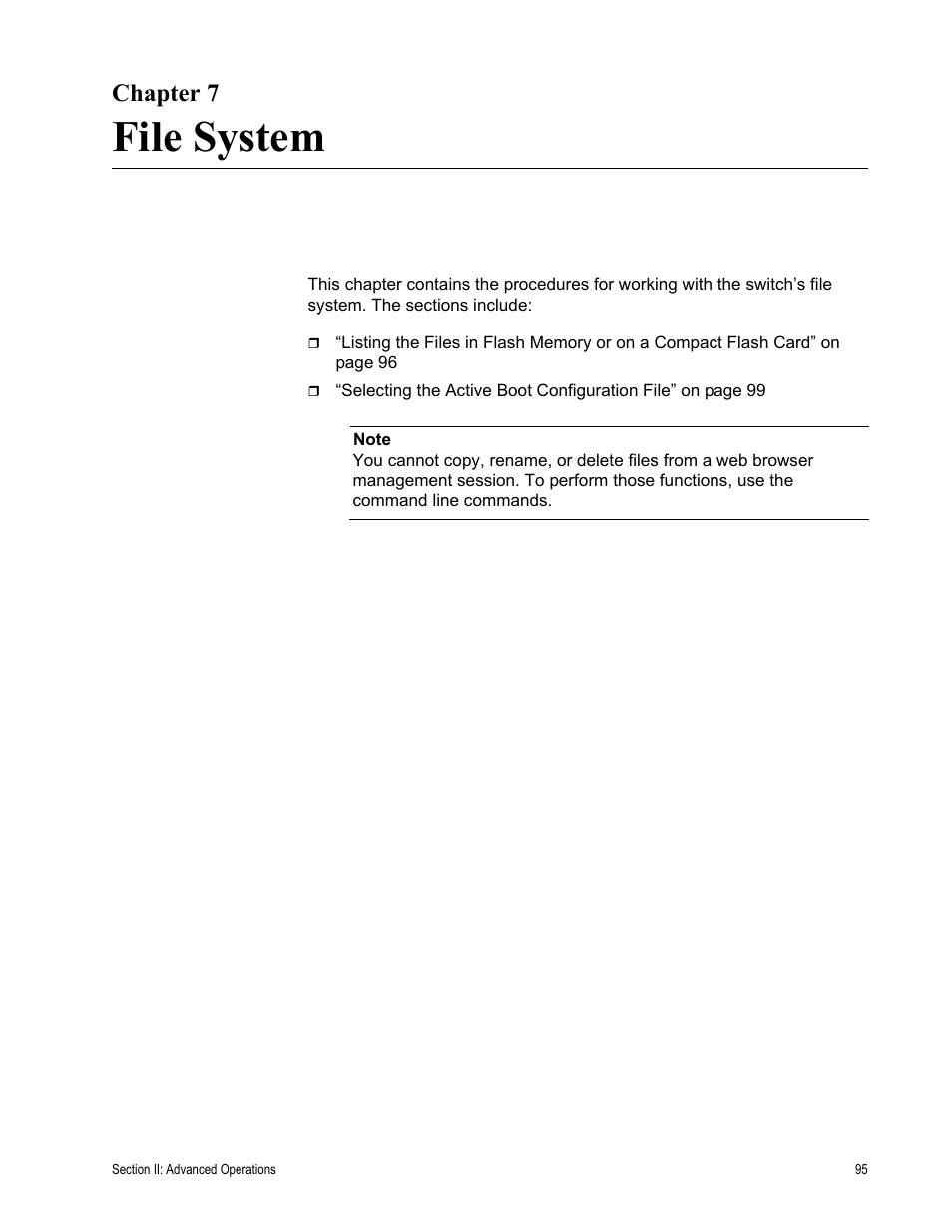 Chapter 7, File system, R 7: file system | Allied Telesis AT-S63 User Manual | Page 95 / 246