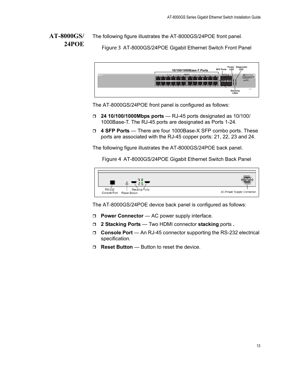 At-8000gs/ 24poe, At-8000gs/24poe, Figure 3 | Figure 4 | Allied Telesis AT-8000GS/48 User Manual | Page 13 / 52