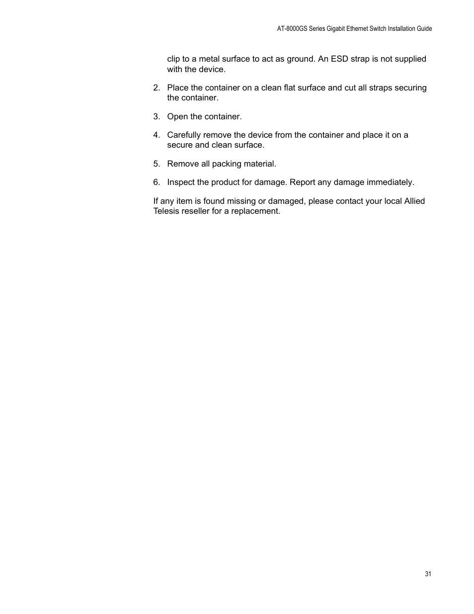 Allied Telesis AT-8000GS/48 User Manual | Page 31 / 52