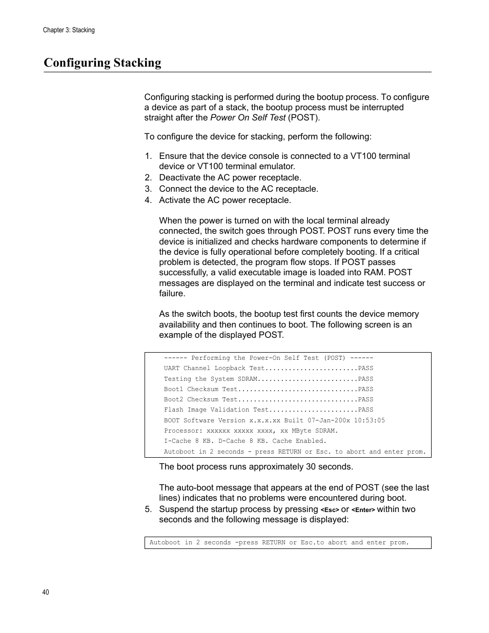 Configuring stacking | Allied Telesis AT-8000GS/48 User Manual | Page 40 / 52