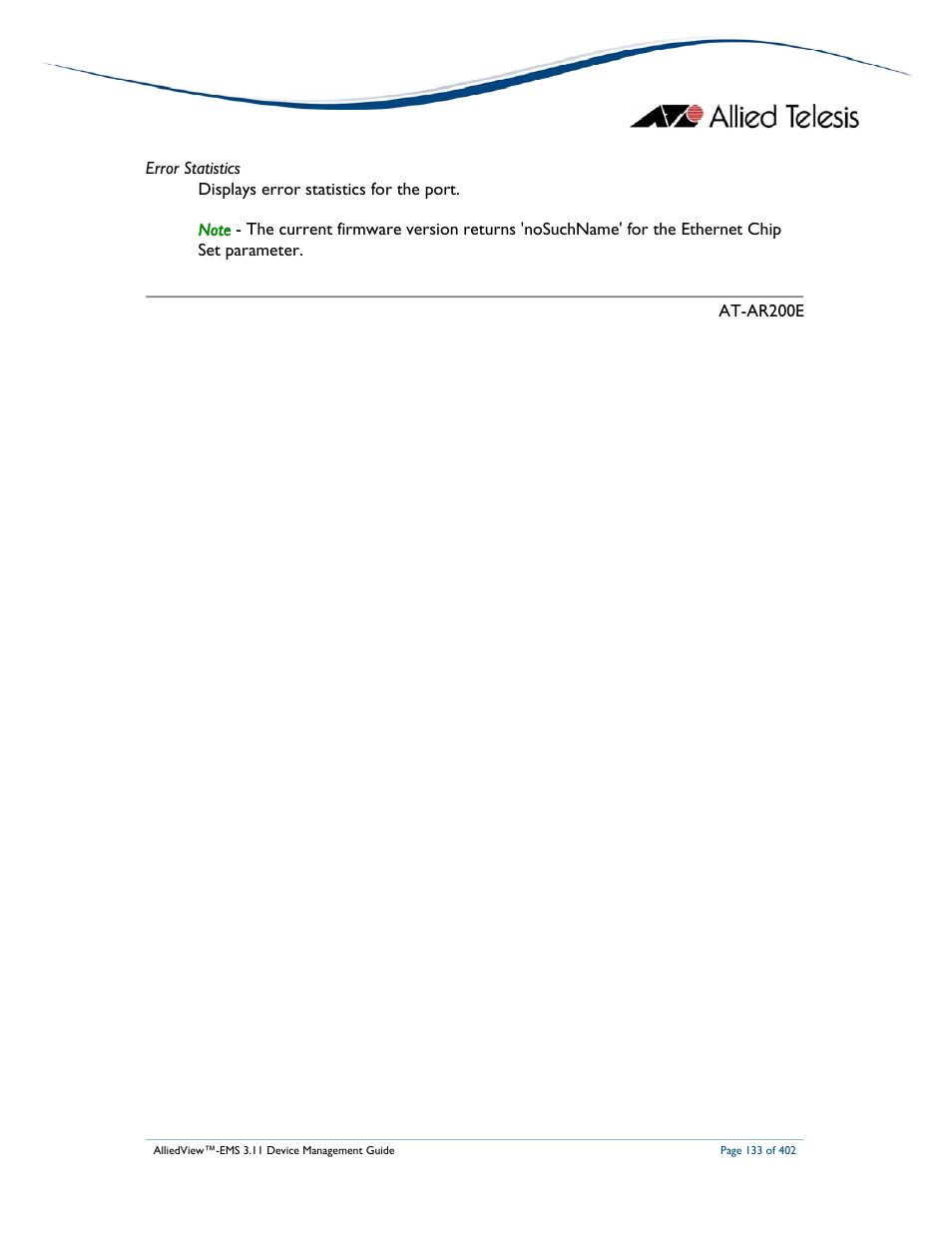 Allied Telesis AlliedView-EMS 3.11 DEVICE MANAGEMENT User Manual | Page 133 / 402