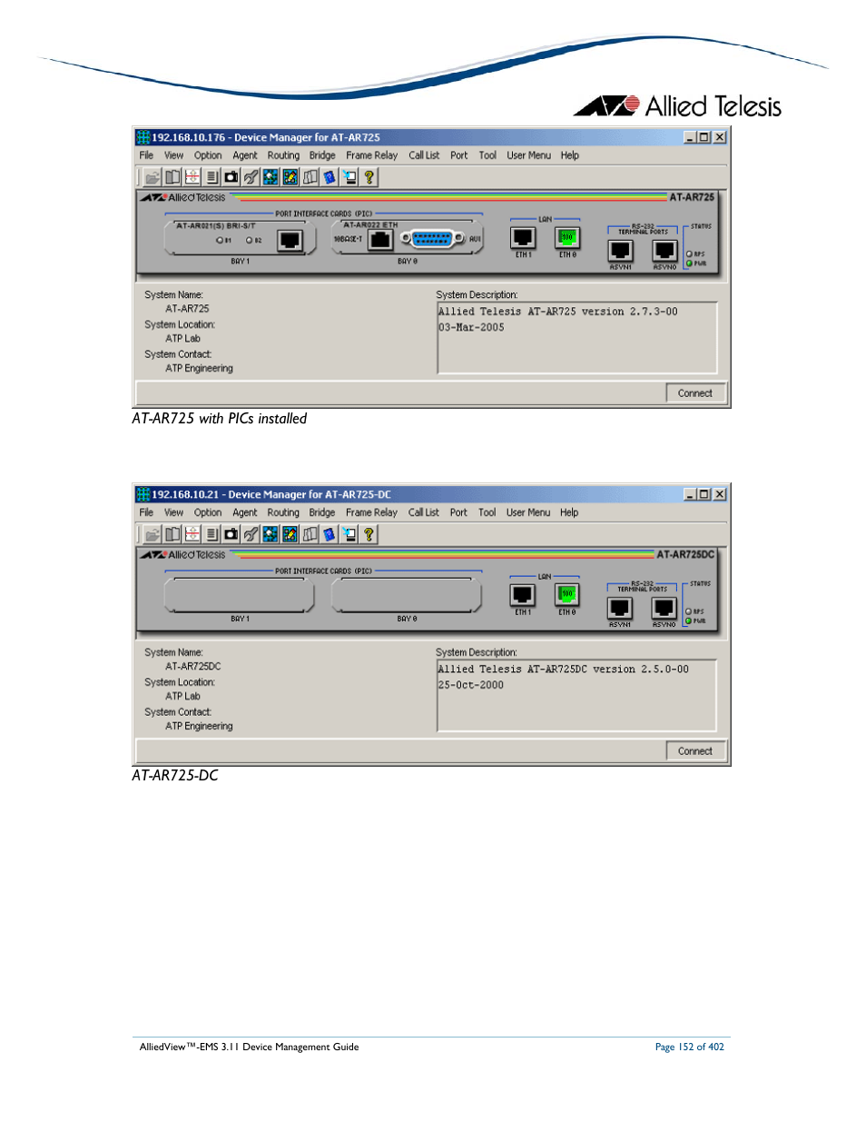 Allied Telesis AlliedView-EMS 3.11 DEVICE MANAGEMENT User Manual | Page 152 / 402