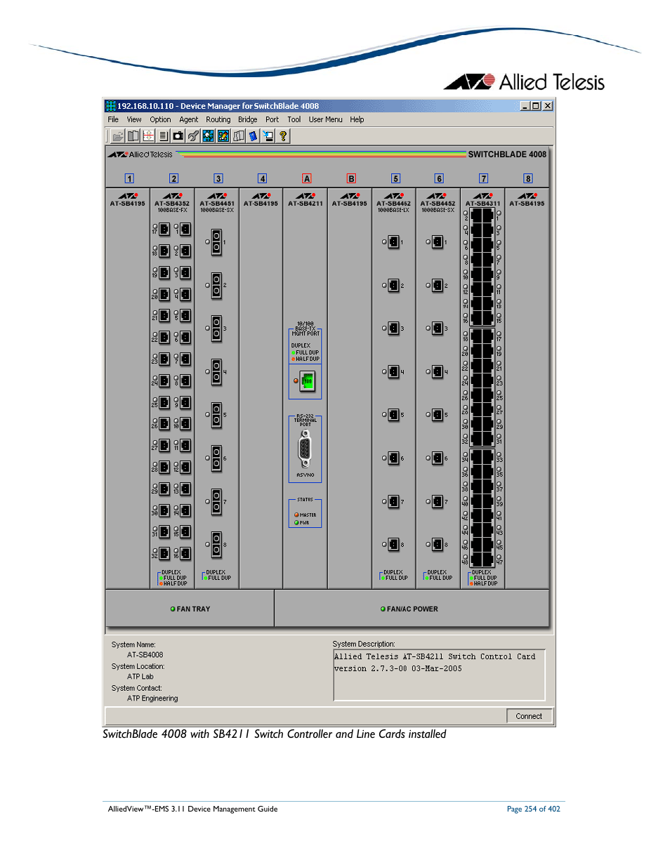 Allied Telesis AlliedView-EMS 3.11 DEVICE MANAGEMENT User Manual | Page 254 / 402
