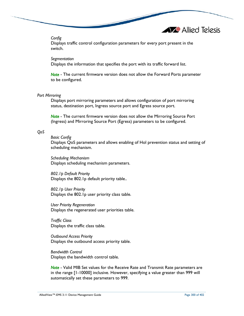 Allied Telesis AlliedView-EMS 3.11 DEVICE MANAGEMENT User Manual | Page 300 / 402