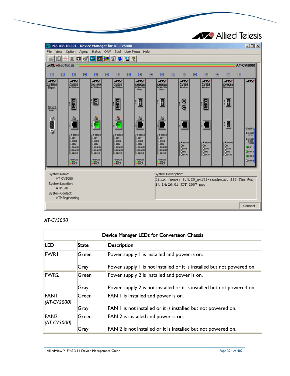 Allied Telesis AlliedView-EMS 3.11 DEVICE MANAGEMENT User Manual | Page 324 / 402