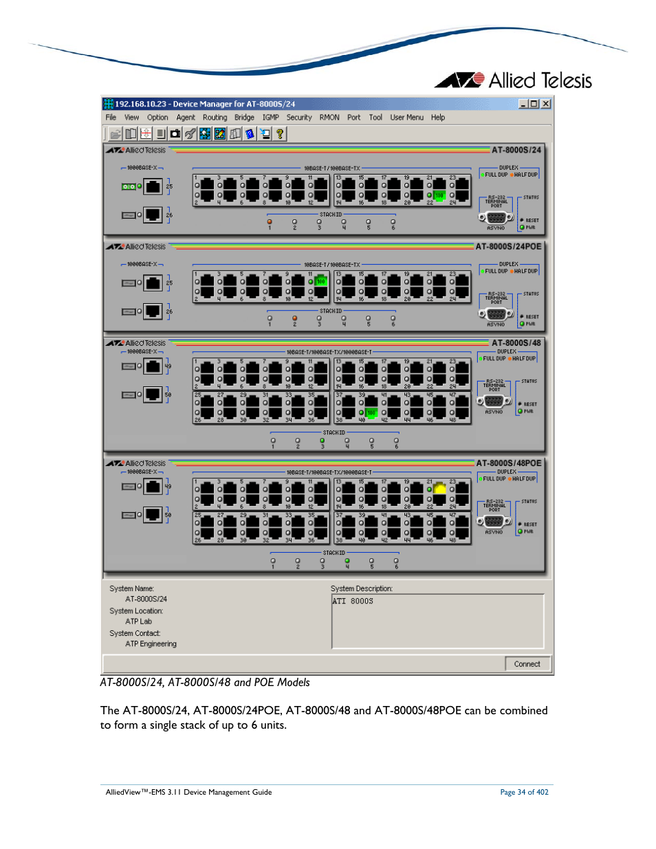 Allied Telesis AlliedView-EMS 3.11 DEVICE MANAGEMENT User Manual | Page 34 / 402