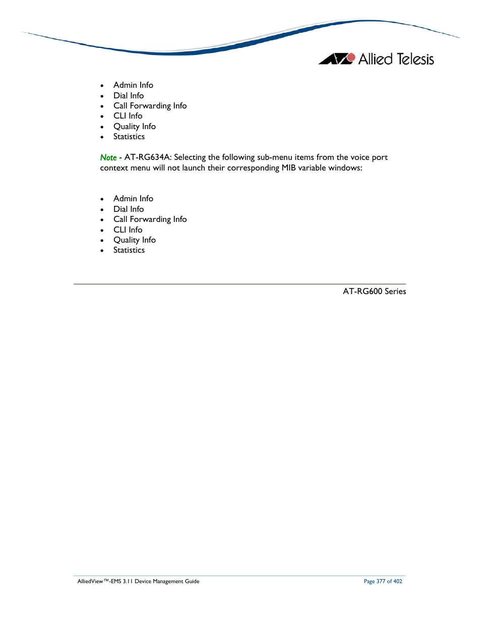 Allied Telesis AlliedView-EMS 3.11 DEVICE MANAGEMENT User Manual | Page 377 / 402