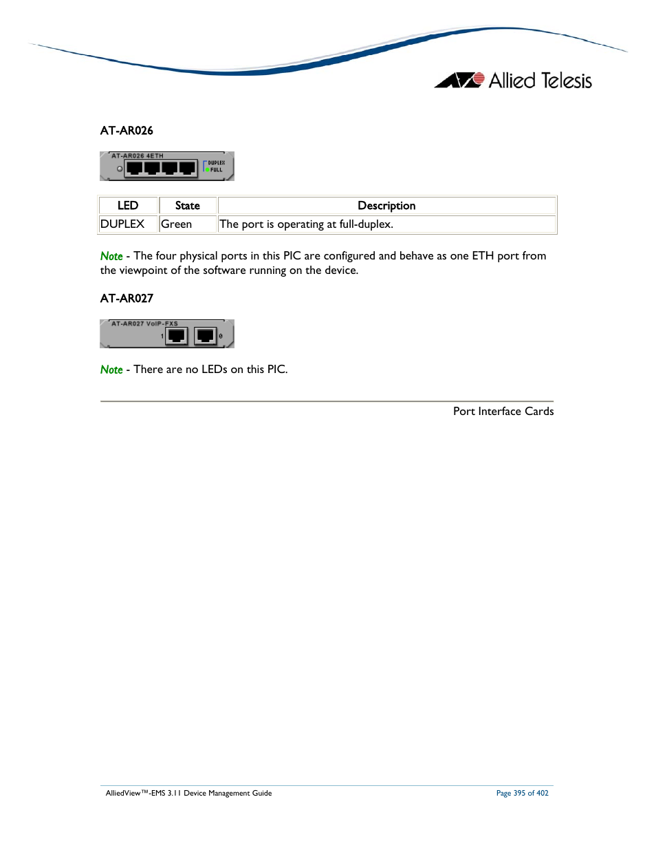 Allied Telesis AlliedView-EMS 3.11 DEVICE MANAGEMENT User Manual | Page 395 / 402