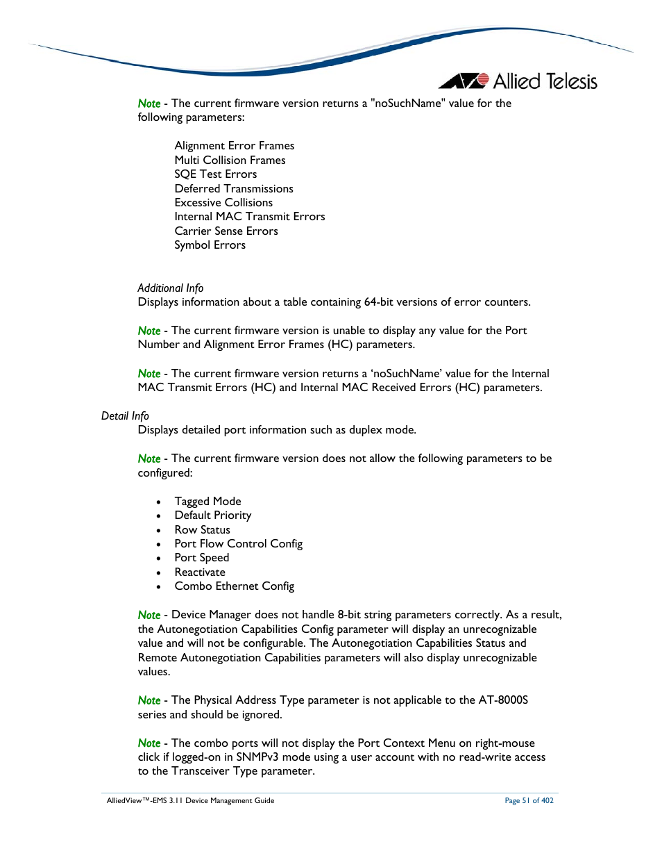 Allied Telesis AlliedView-EMS 3.11 DEVICE MANAGEMENT User Manual | Page 51 / 402