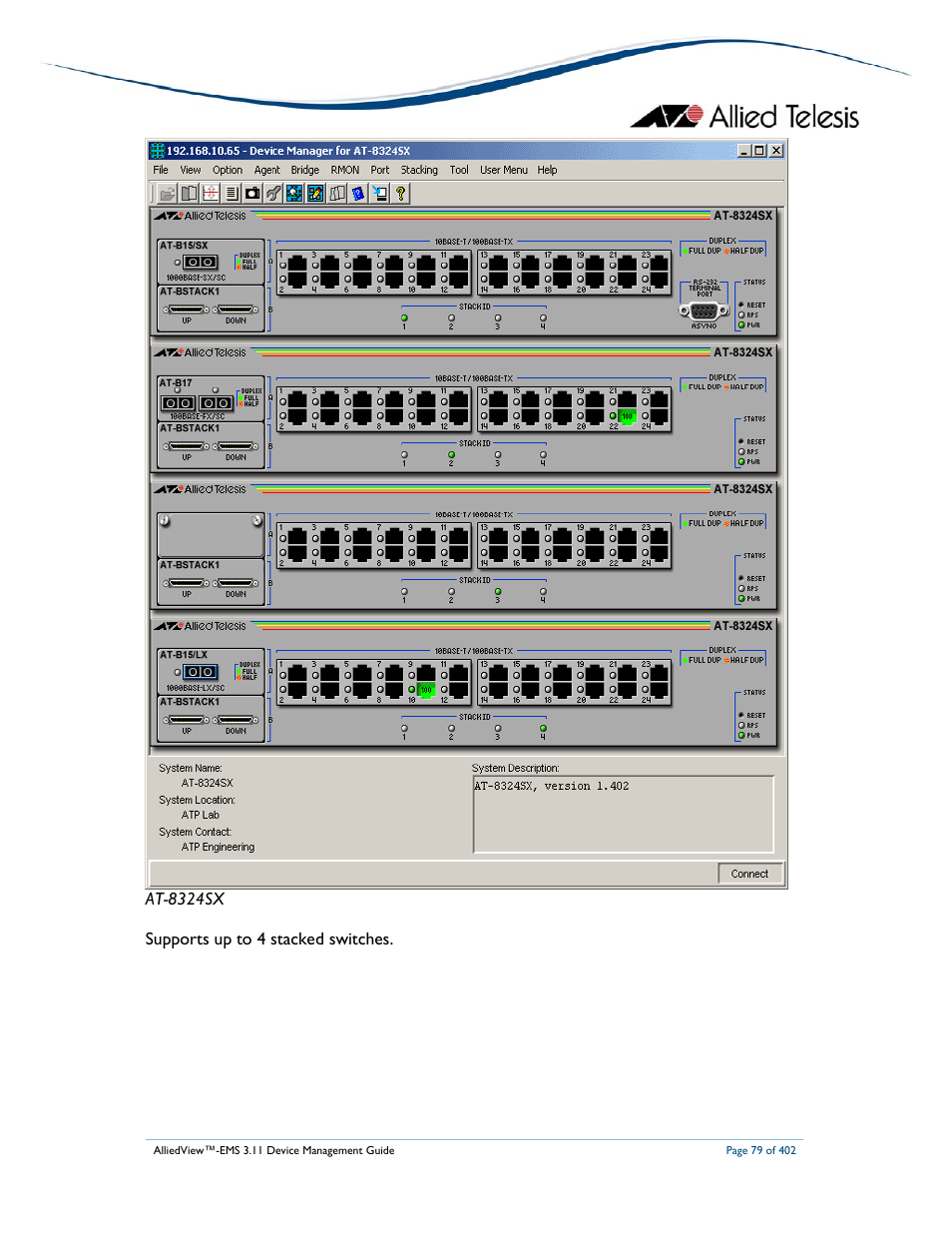 Allied Telesis AlliedView-EMS 3.11 DEVICE MANAGEMENT User Manual | Page 79 / 402