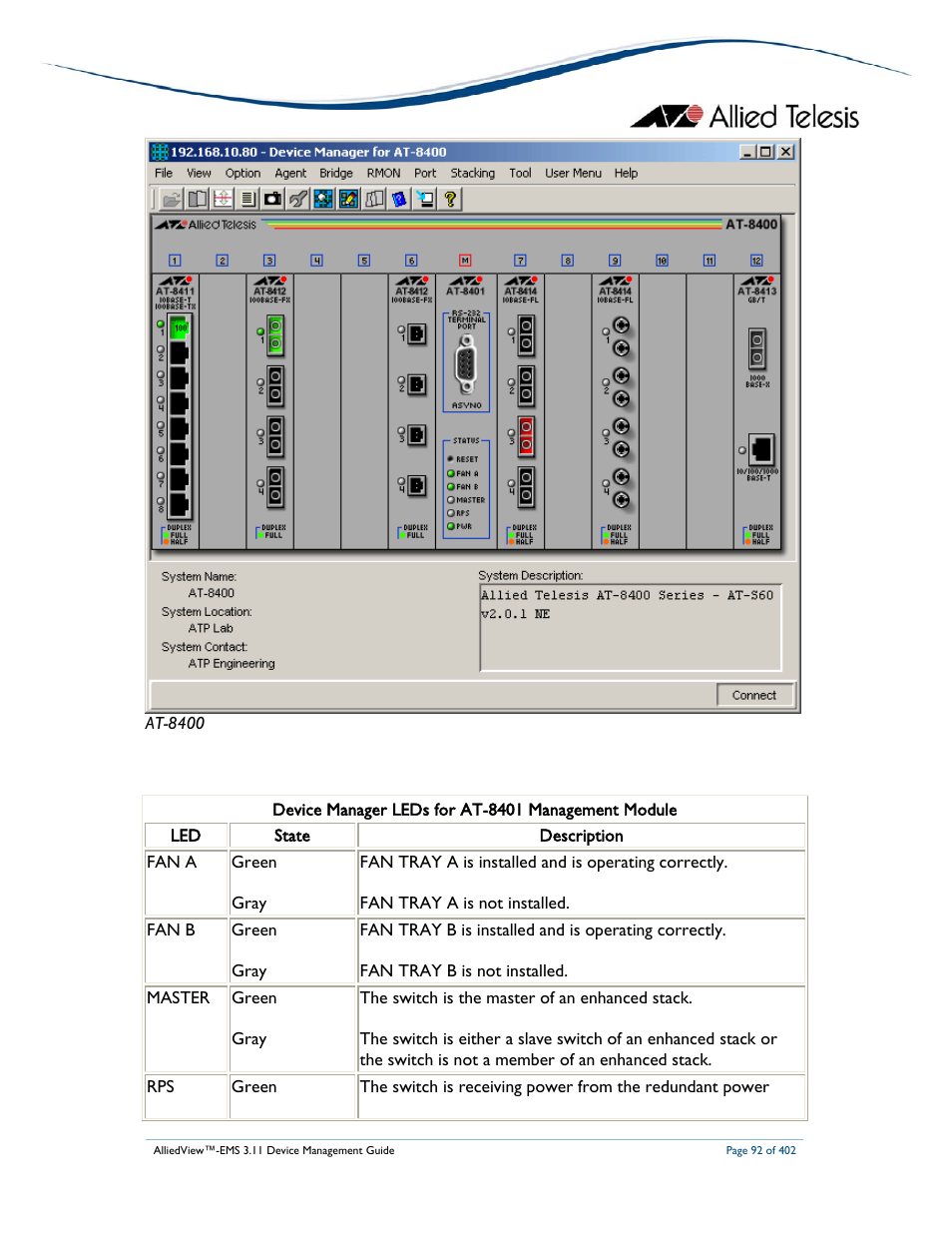Allied Telesis AlliedView-EMS 3.11 DEVICE MANAGEMENT User Manual | Page 92 / 402