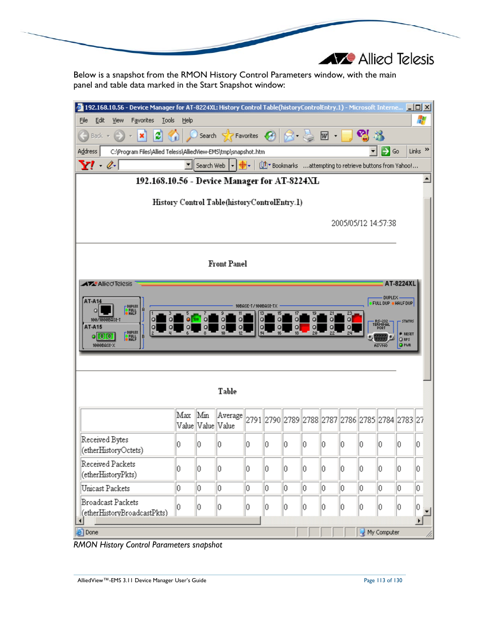 Allied Telesis AlliedView-EMS 3.11 DEVICE MANAGEMENT User Manual | Page 113 / 130