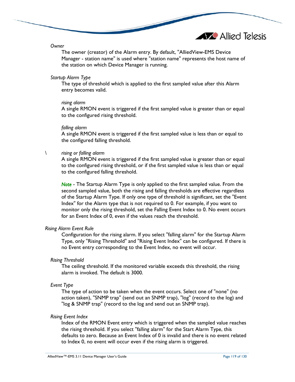 Allied Telesis AlliedView-EMS 3.11 DEVICE MANAGEMENT User Manual | Page 119 / 130