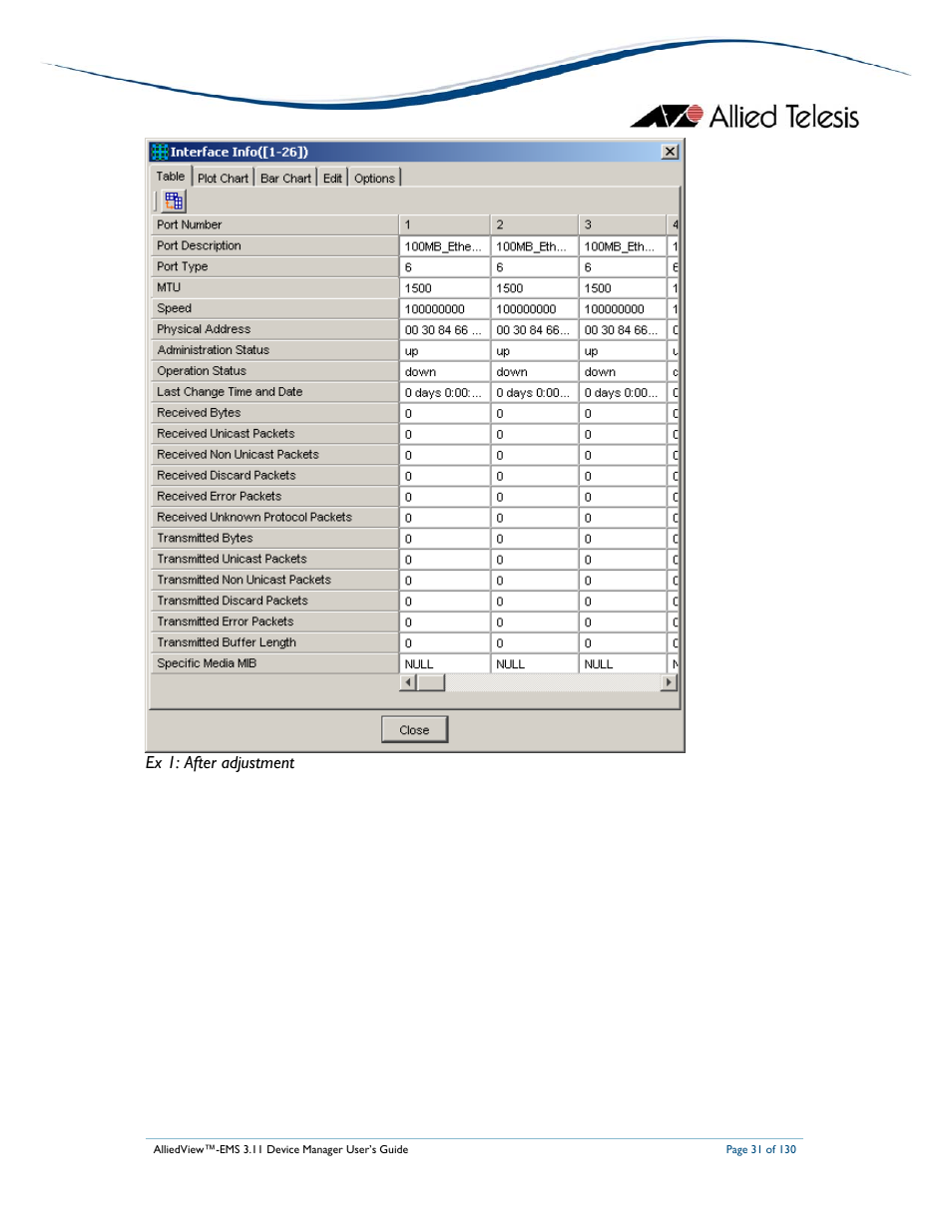 Ex 1: after adjustment | Allied Telesis AlliedView-EMS 3.11 DEVICE MANAGEMENT User Manual | Page 31 / 130