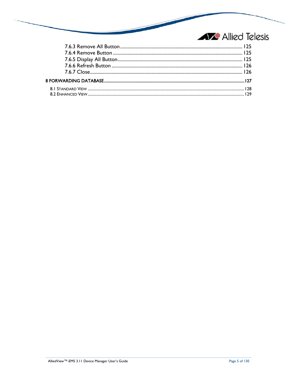 Allied Telesis AlliedView-EMS 3.11 DEVICE MANAGEMENT User Manual | Page 5 / 130