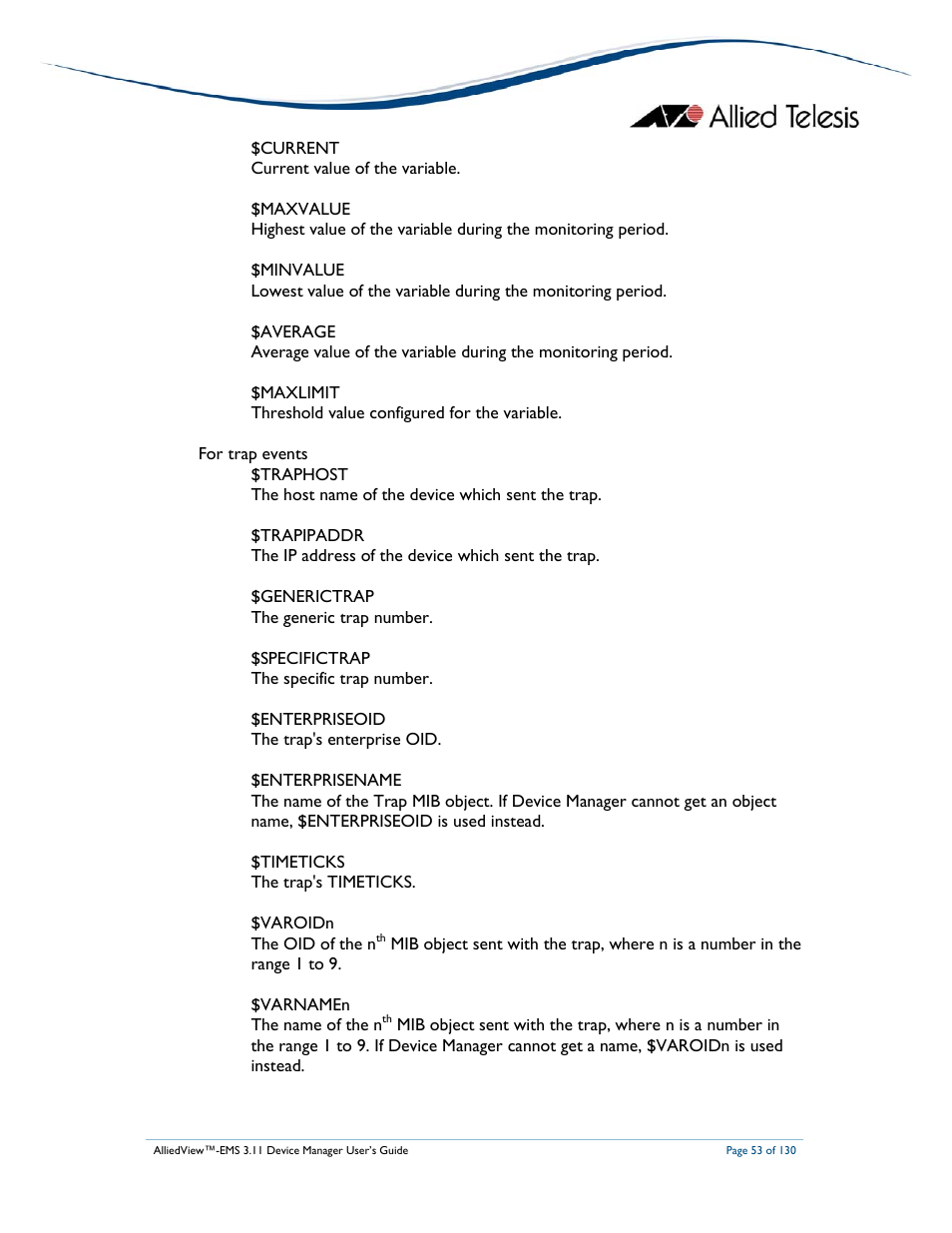 Allied Telesis AlliedView-EMS 3.11 DEVICE MANAGEMENT User Manual | Page 53 / 130