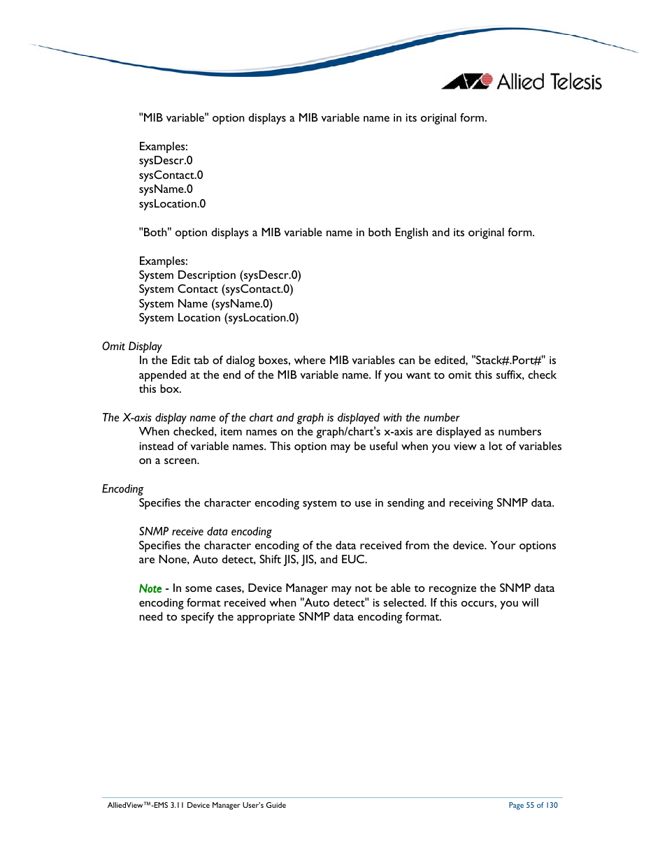 Allied Telesis AlliedView-EMS 3.11 DEVICE MANAGEMENT User Manual | Page 55 / 130