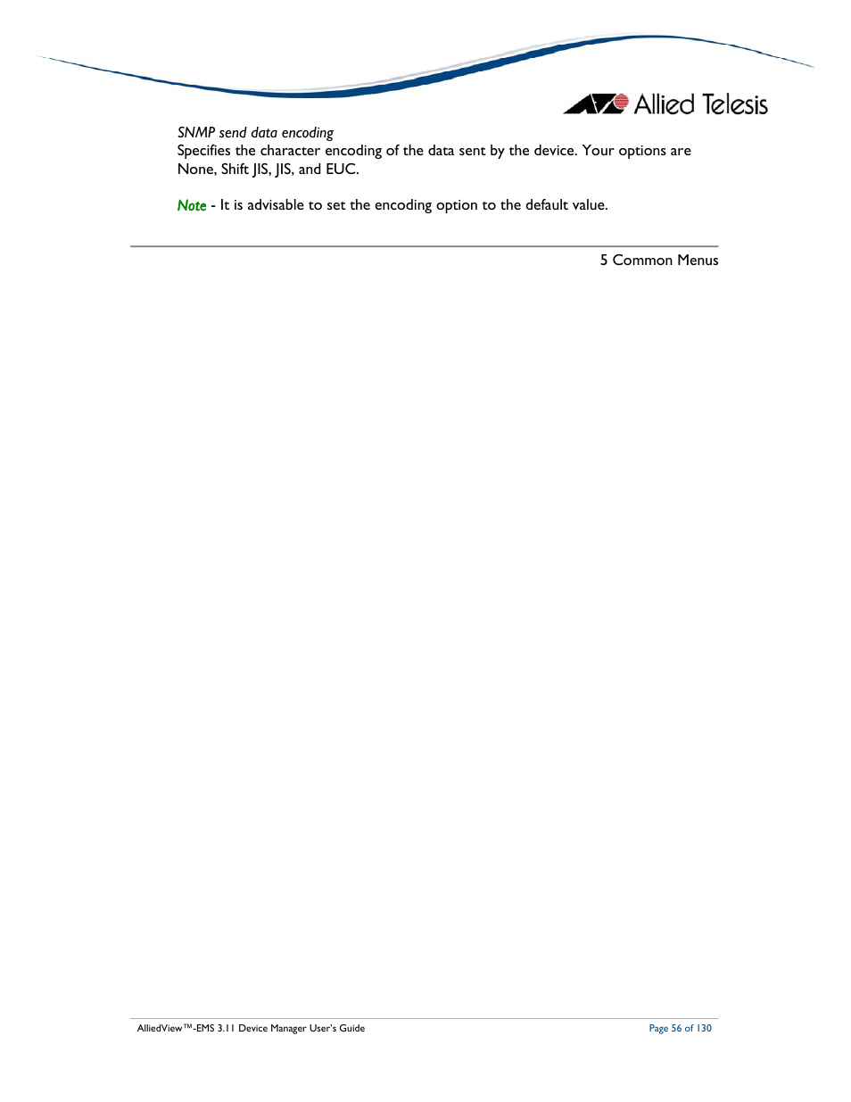 Allied Telesis AlliedView-EMS 3.11 DEVICE MANAGEMENT User Manual | Page 56 / 130