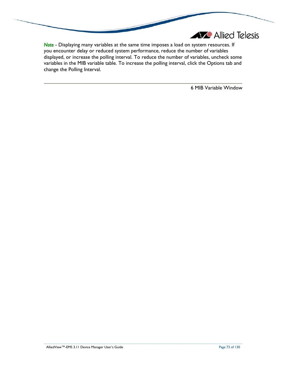 Allied Telesis AlliedView-EMS 3.11 DEVICE MANAGEMENT User Manual | Page 73 / 130