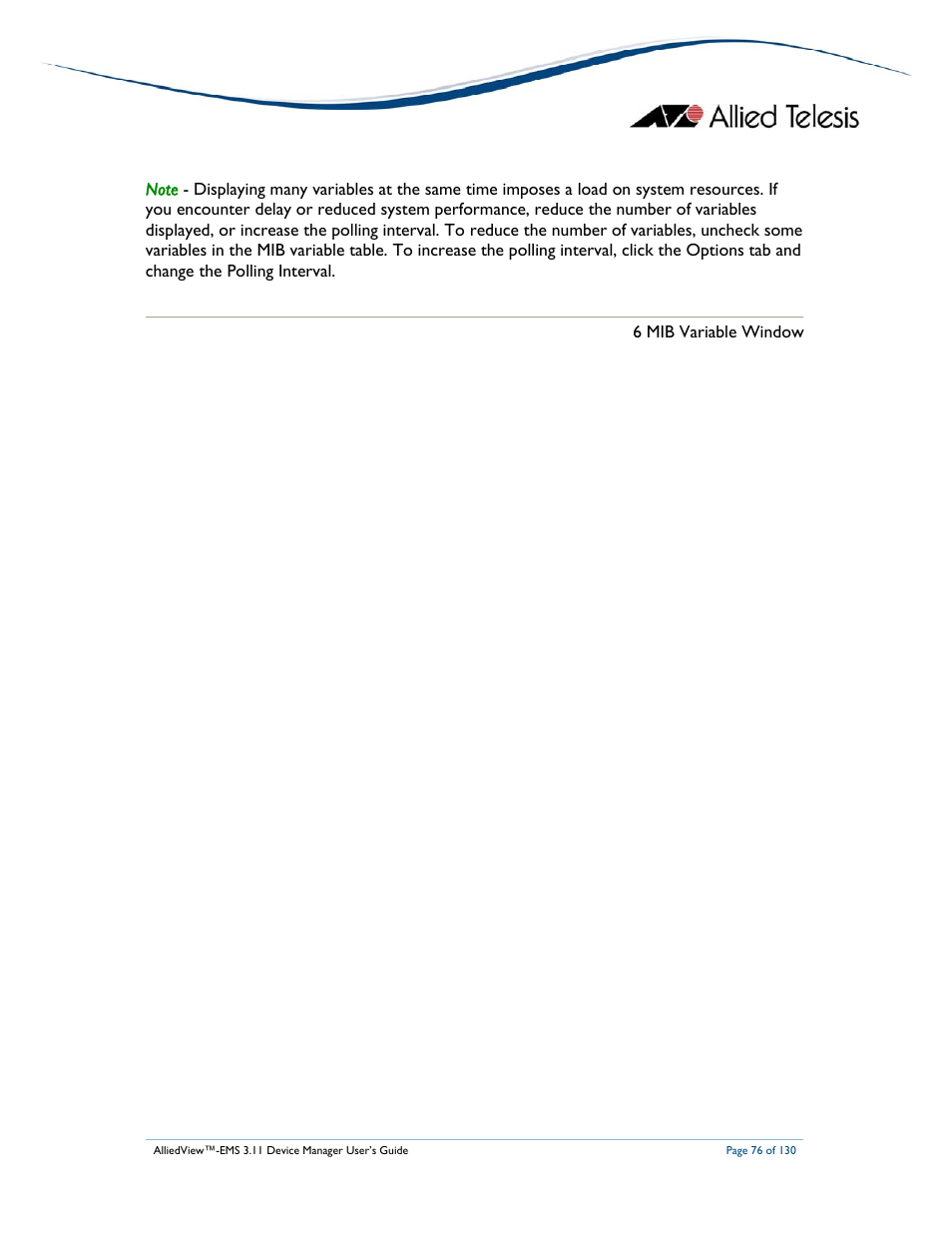 Allied Telesis AlliedView-EMS 3.11 DEVICE MANAGEMENT User Manual | Page 76 / 130
