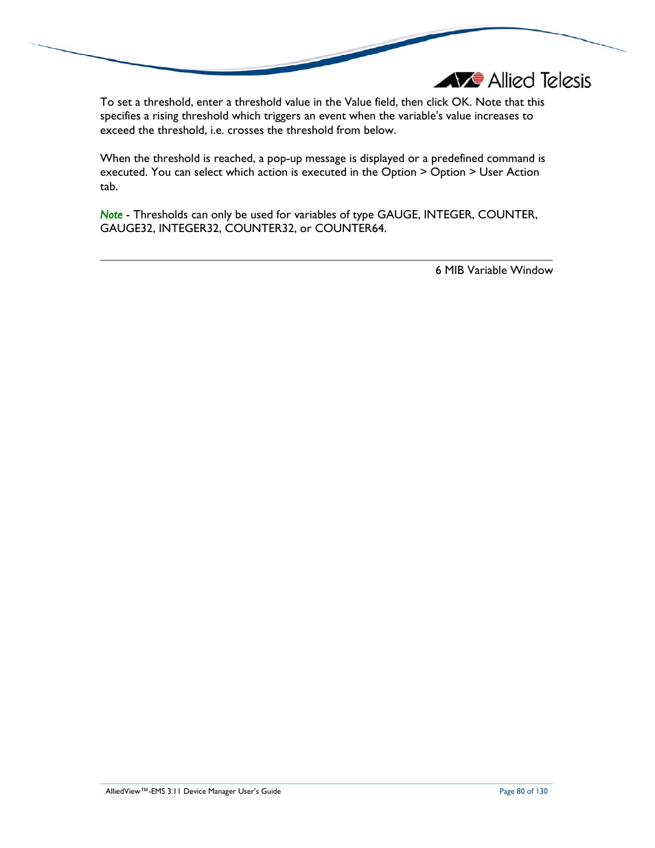 Allied Telesis AlliedView-EMS 3.11 DEVICE MANAGEMENT User Manual | Page 80 / 130