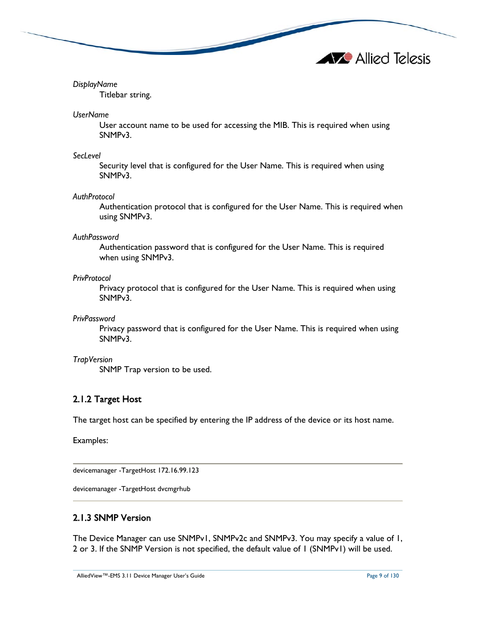 Allied Telesis AlliedView-EMS 3.11 DEVICE MANAGEMENT User Manual | Page 9 / 130