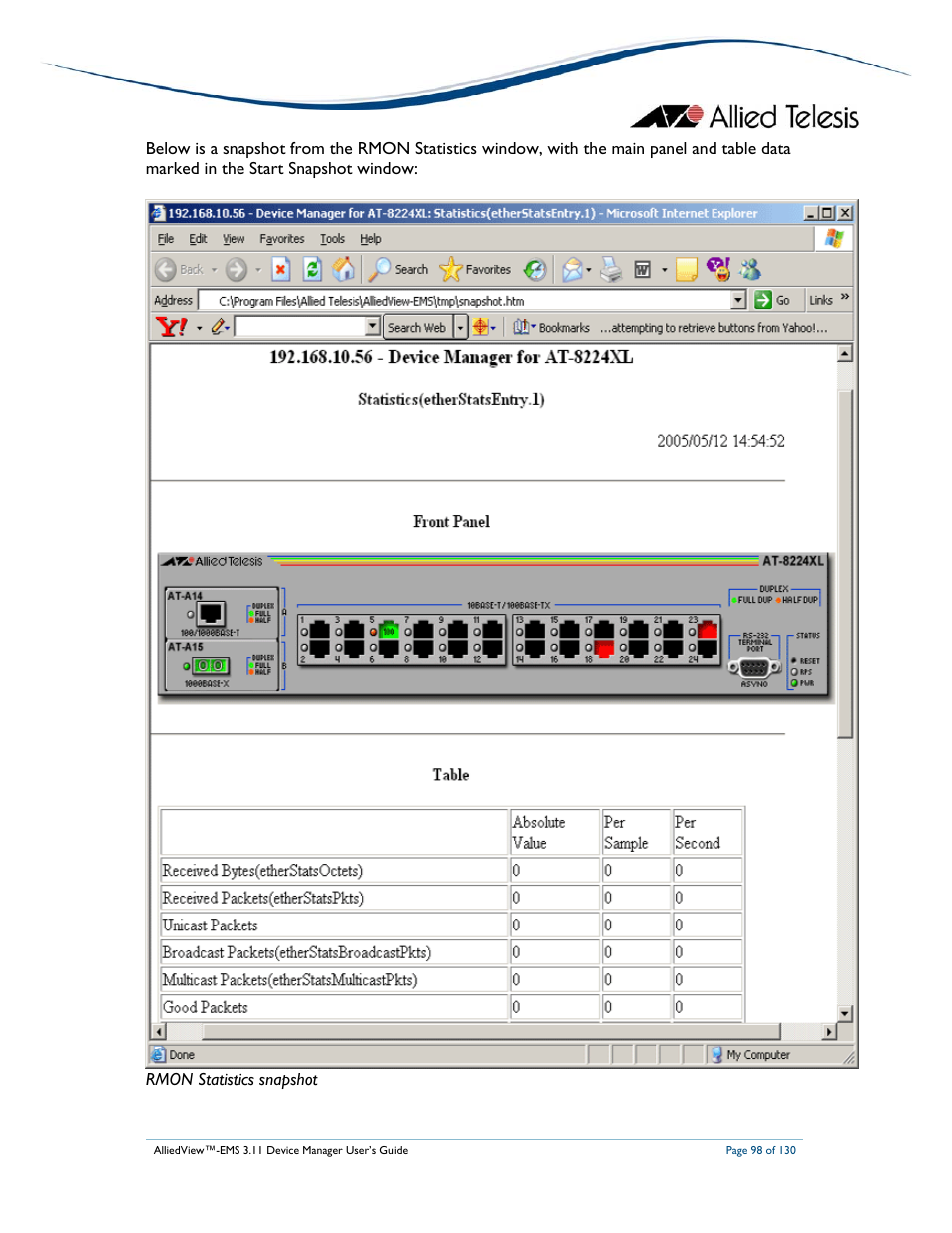 Allied Telesis AlliedView-EMS 3.11 DEVICE MANAGEMENT User Manual | Page 98 / 130