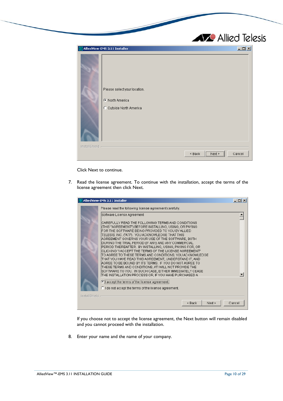 Allied Telesis AlliedView-EMS 3.11 INSTALLATION User Manual | Page 10 / 29