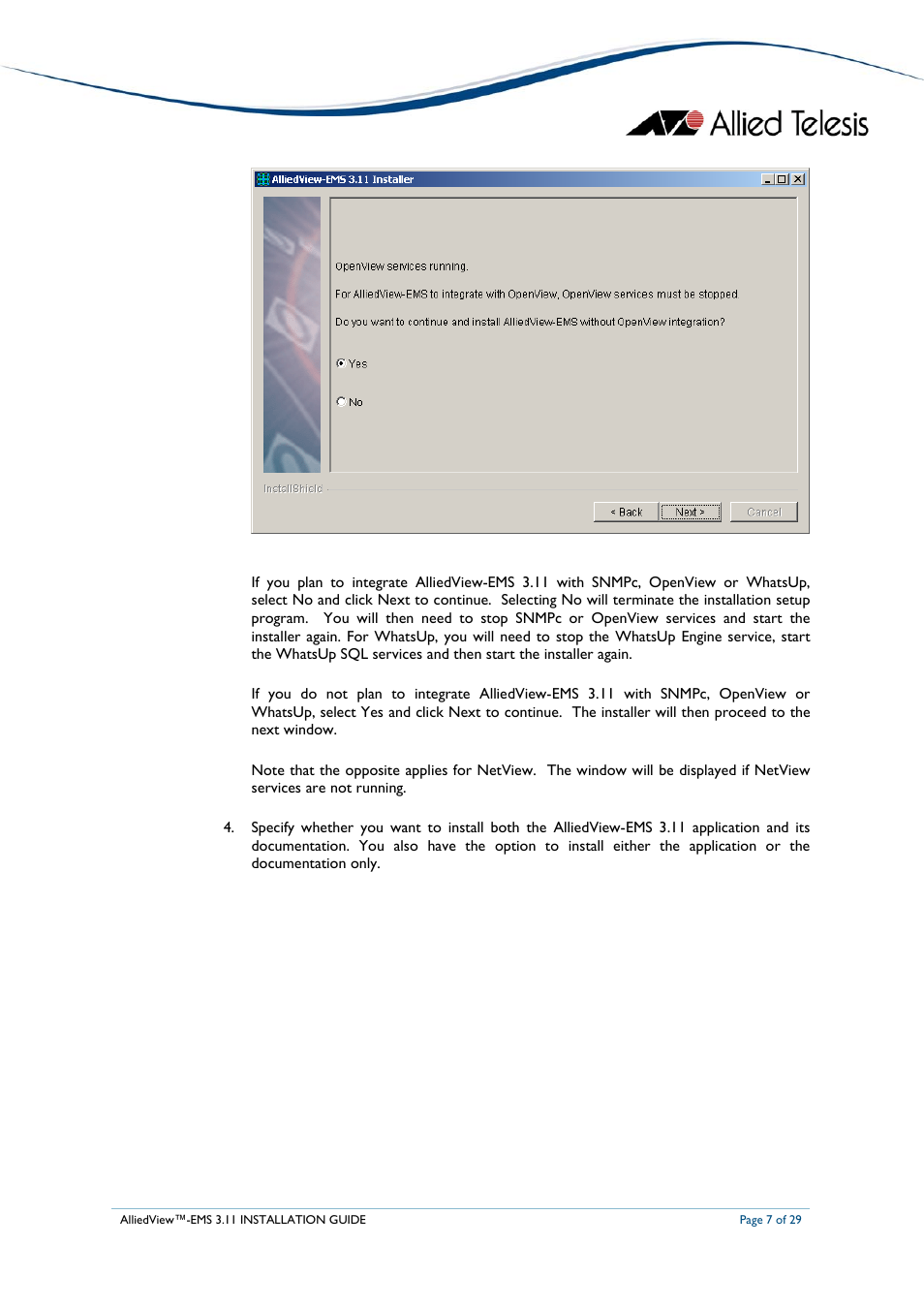 Allied Telesis AlliedView-EMS 3.11 INSTALLATION User Manual | Page 7 / 29