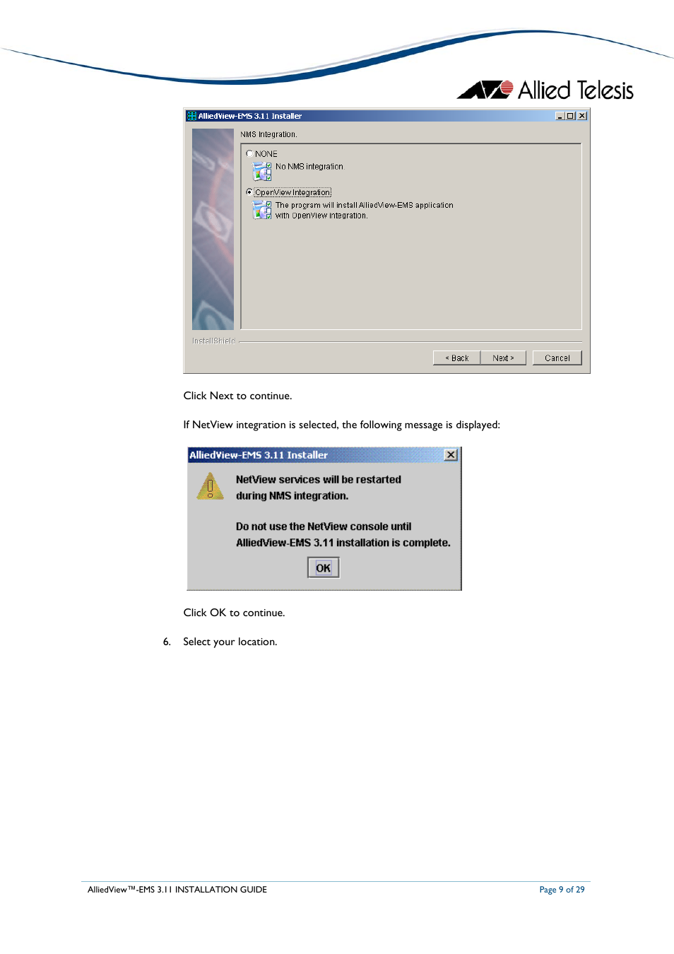 Allied Telesis AlliedView-EMS 3.11 INSTALLATION User Manual | Page 9 / 29