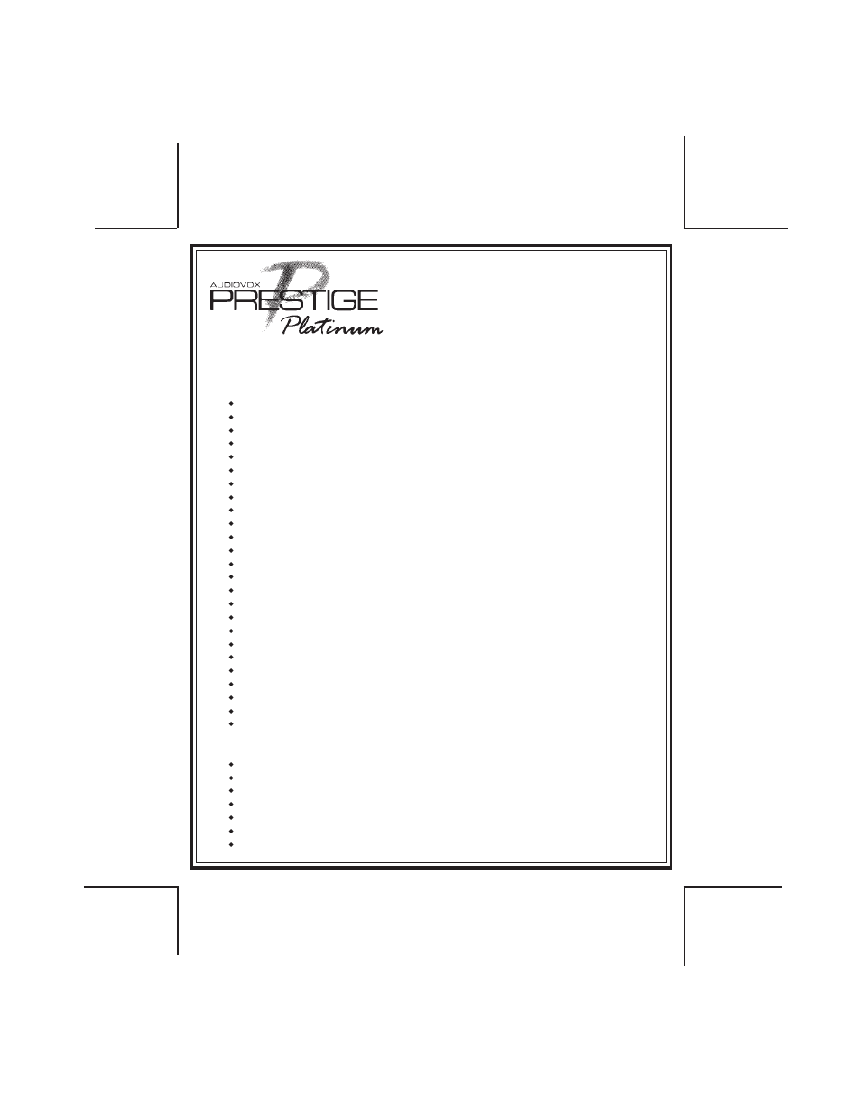 Audiovox Prestige Platinum 128-4629B User Manual | 21 pages