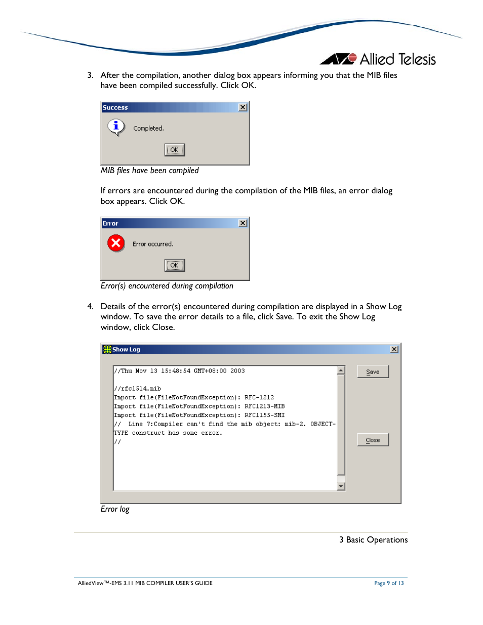 Allied Telesis AlliedView-EMS 3.11 MIB COMPILER User Manual | Page 9 / 13
