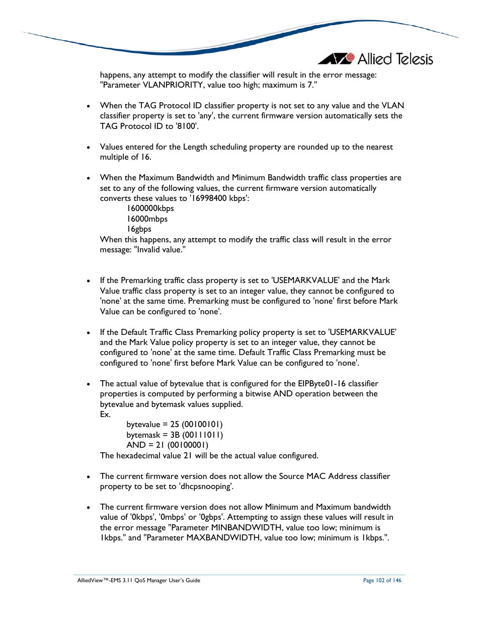 Allied Telesis AlliedView-EMS 3.11 QoS MANAGER User Manual | Page 102 / 146