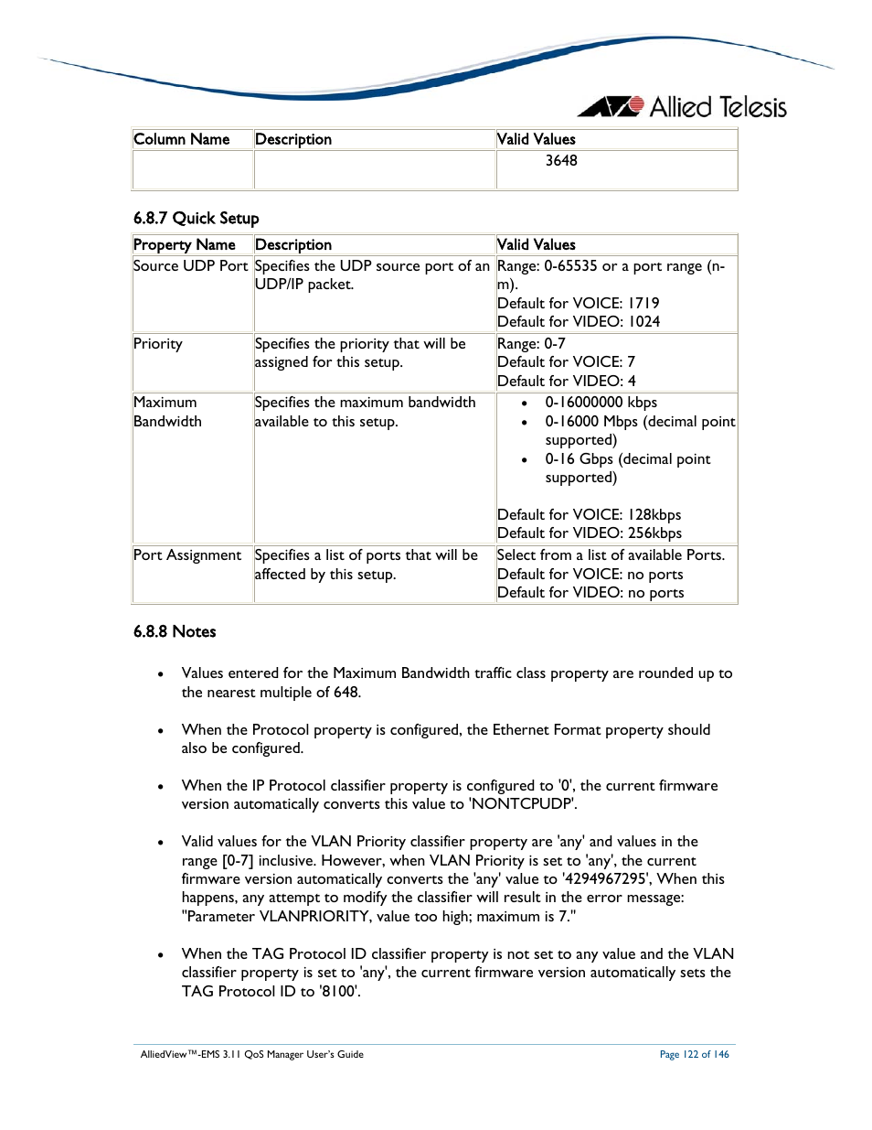 7 quick setup | Allied Telesis AlliedView-EMS 3.11 QoS MANAGER User Manual | Page 122 / 146