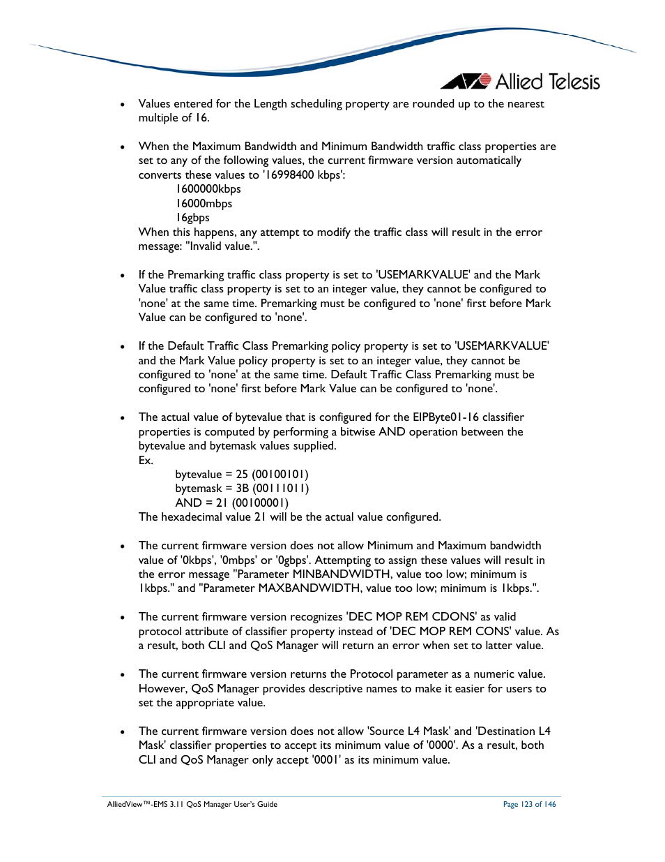 Allied Telesis AlliedView-EMS 3.11 QoS MANAGER User Manual | Page 123 / 146