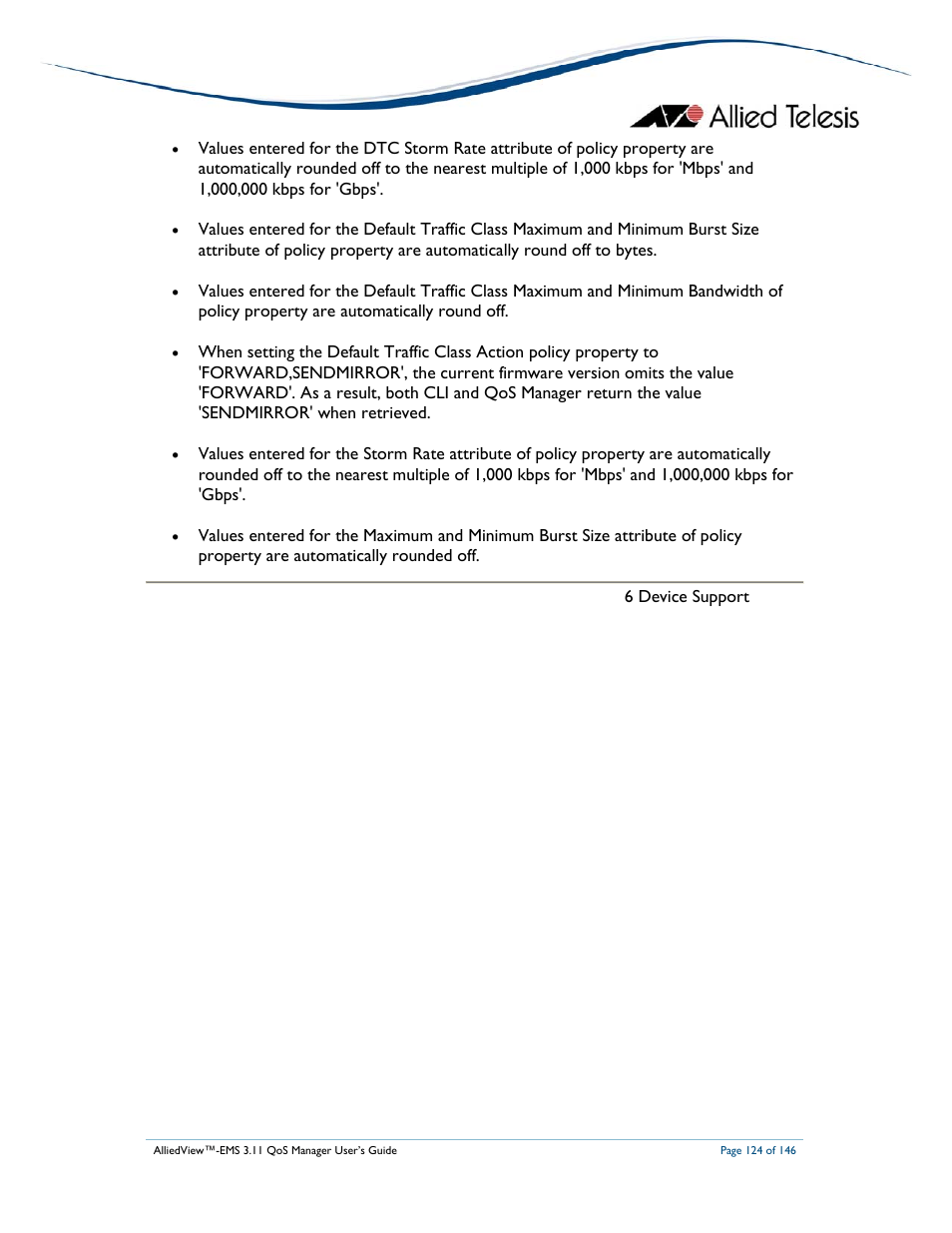 Allied Telesis AlliedView-EMS 3.11 QoS MANAGER User Manual | Page 124 / 146