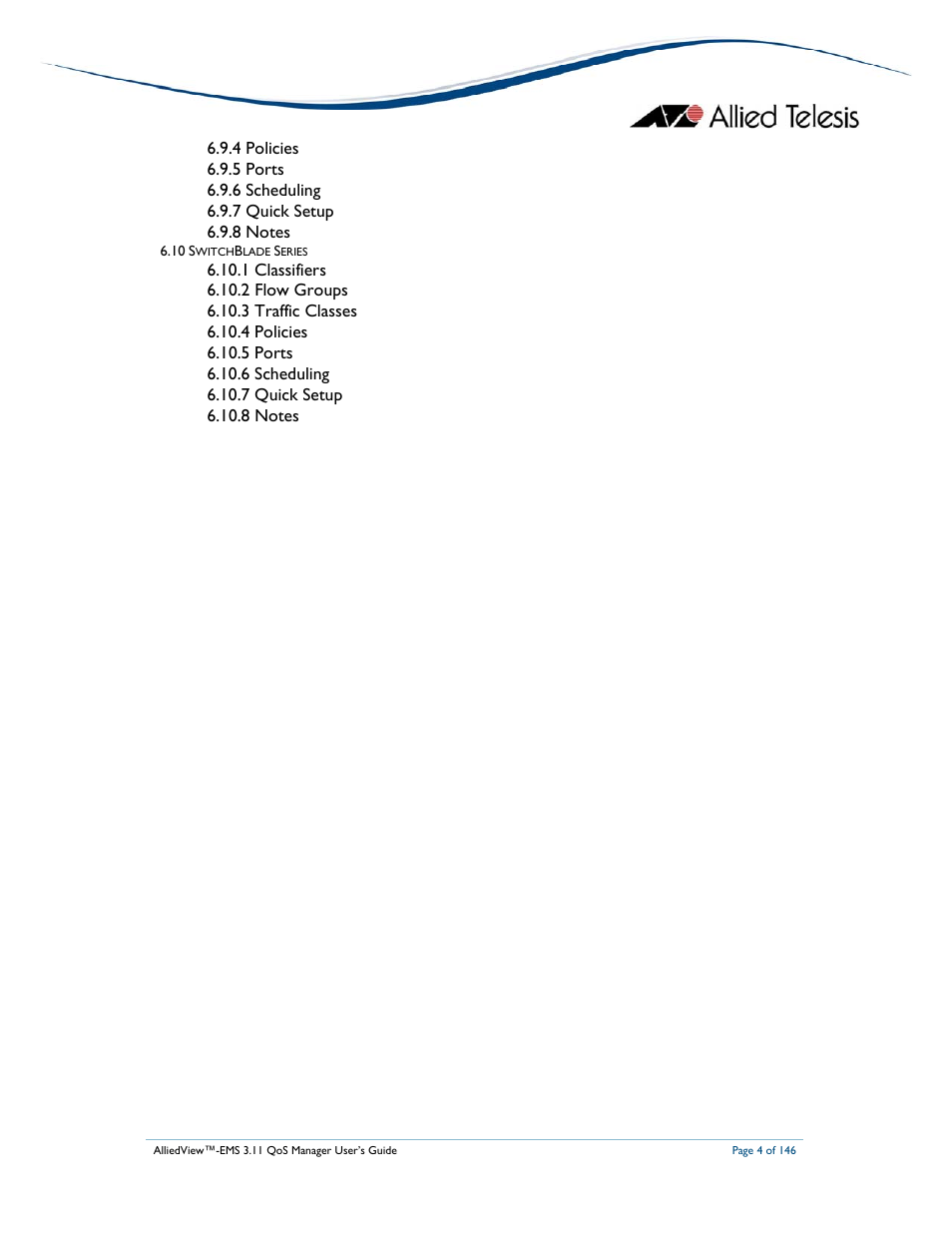 Allied Telesis AlliedView-EMS 3.11 QoS MANAGER User Manual | Page 4 / 146