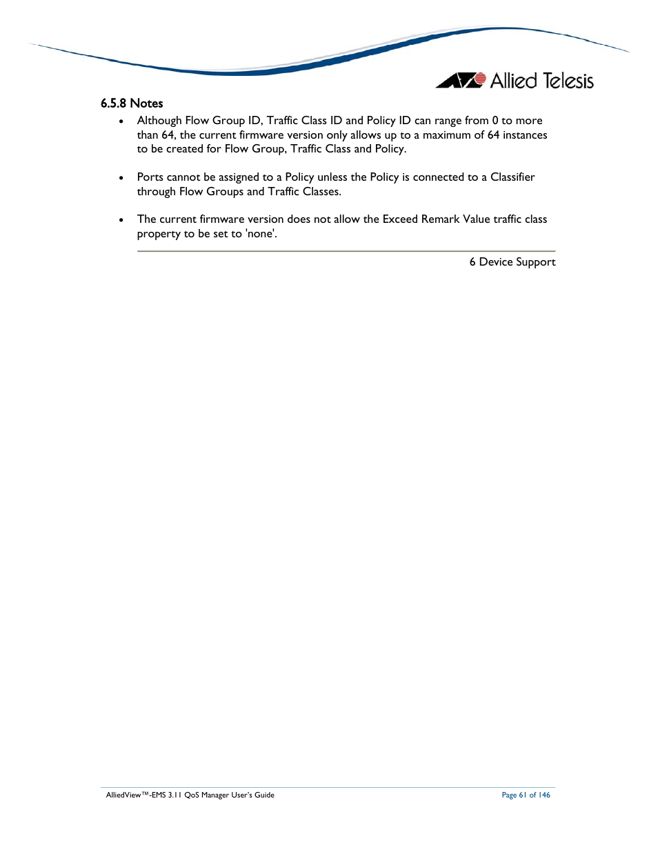 Allied Telesis AlliedView-EMS 3.11 QoS MANAGER User Manual | Page 61 / 146