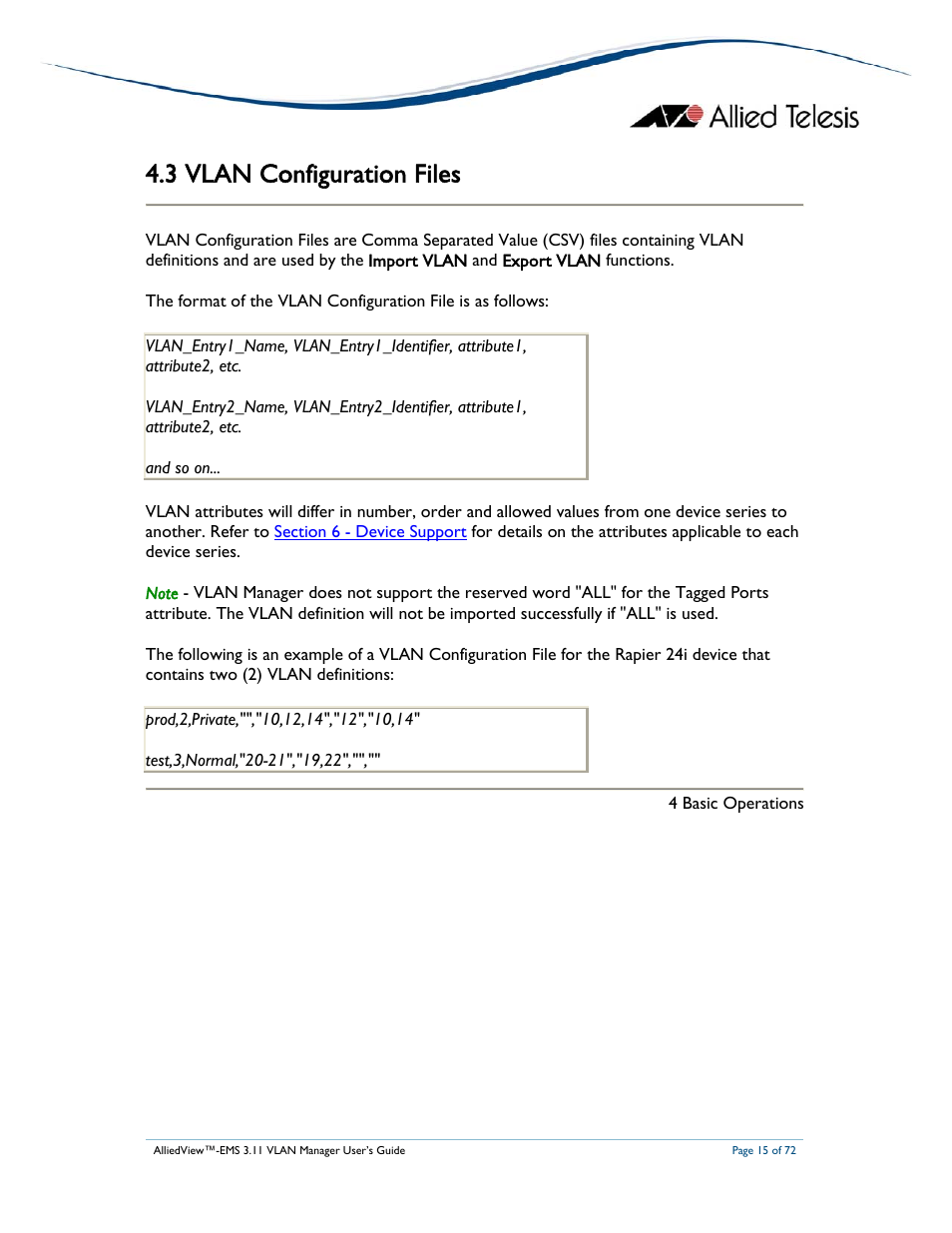 3 vlan configuration files | Allied Telesis AlliedView-EMS 3.11 VLAN MANAGER User Manual | Page 15 / 72
