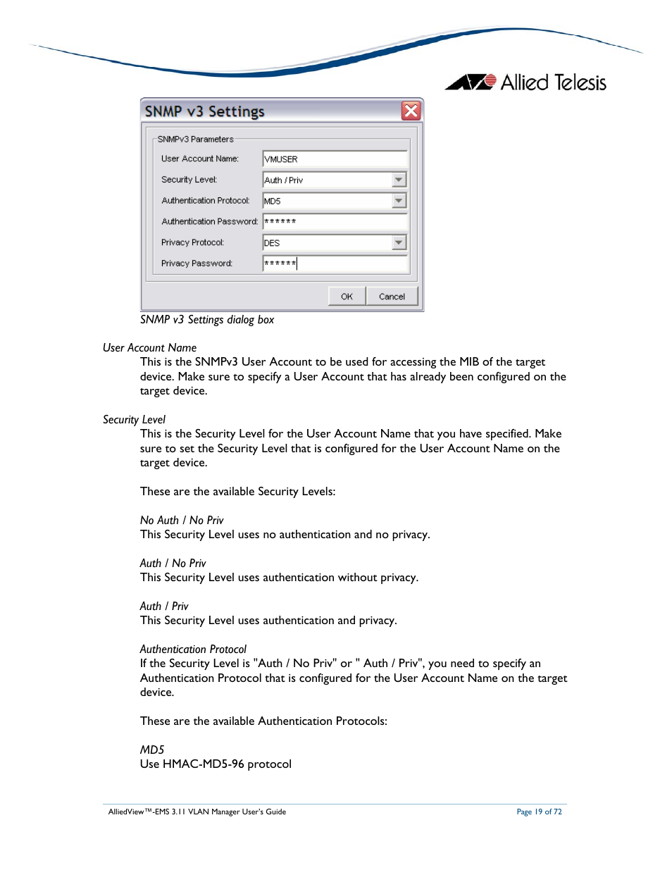 Allied Telesis AlliedView-EMS 3.11 VLAN MANAGER User Manual | Page 19 / 72