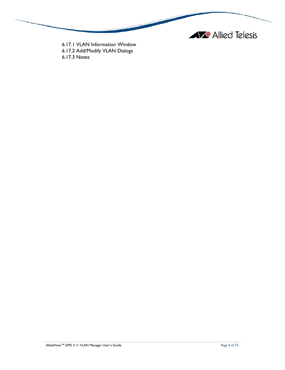 Allied Telesis AlliedView-EMS 3.11 VLAN MANAGER User Manual | Page 4 / 72