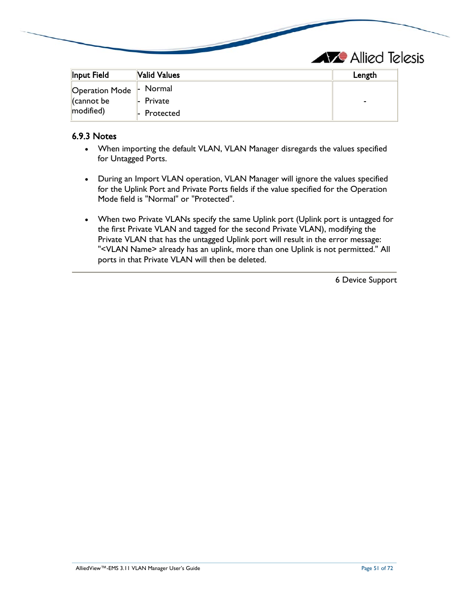 Allied Telesis AlliedView-EMS 3.11 VLAN MANAGER User Manual | Page 51 / 72