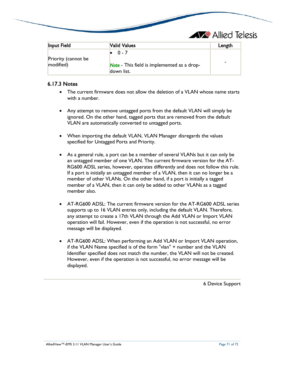 Allied Telesis AlliedView-EMS 3.11 VLAN MANAGER User Manual | Page 71 / 72