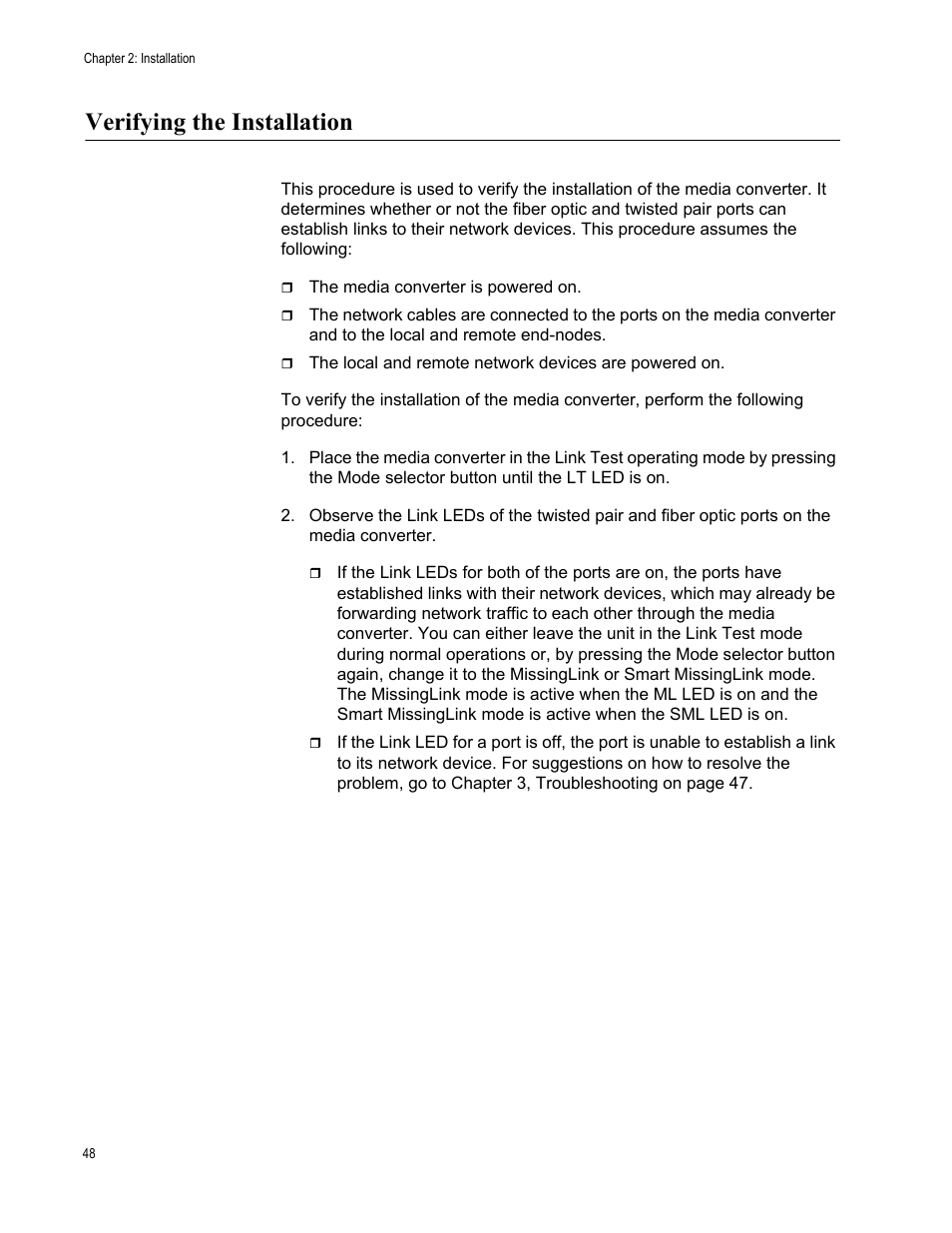 Verifying the installation | Allied Telesis AT-PC232/POE User Manual | Page 48 / 62