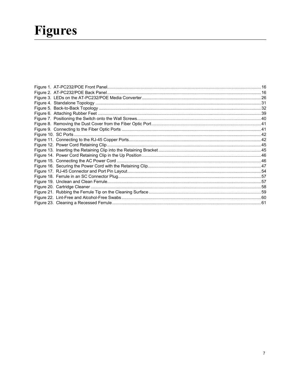 Figures | Allied Telesis AT-PC232/POE User Manual | Page 7 / 62