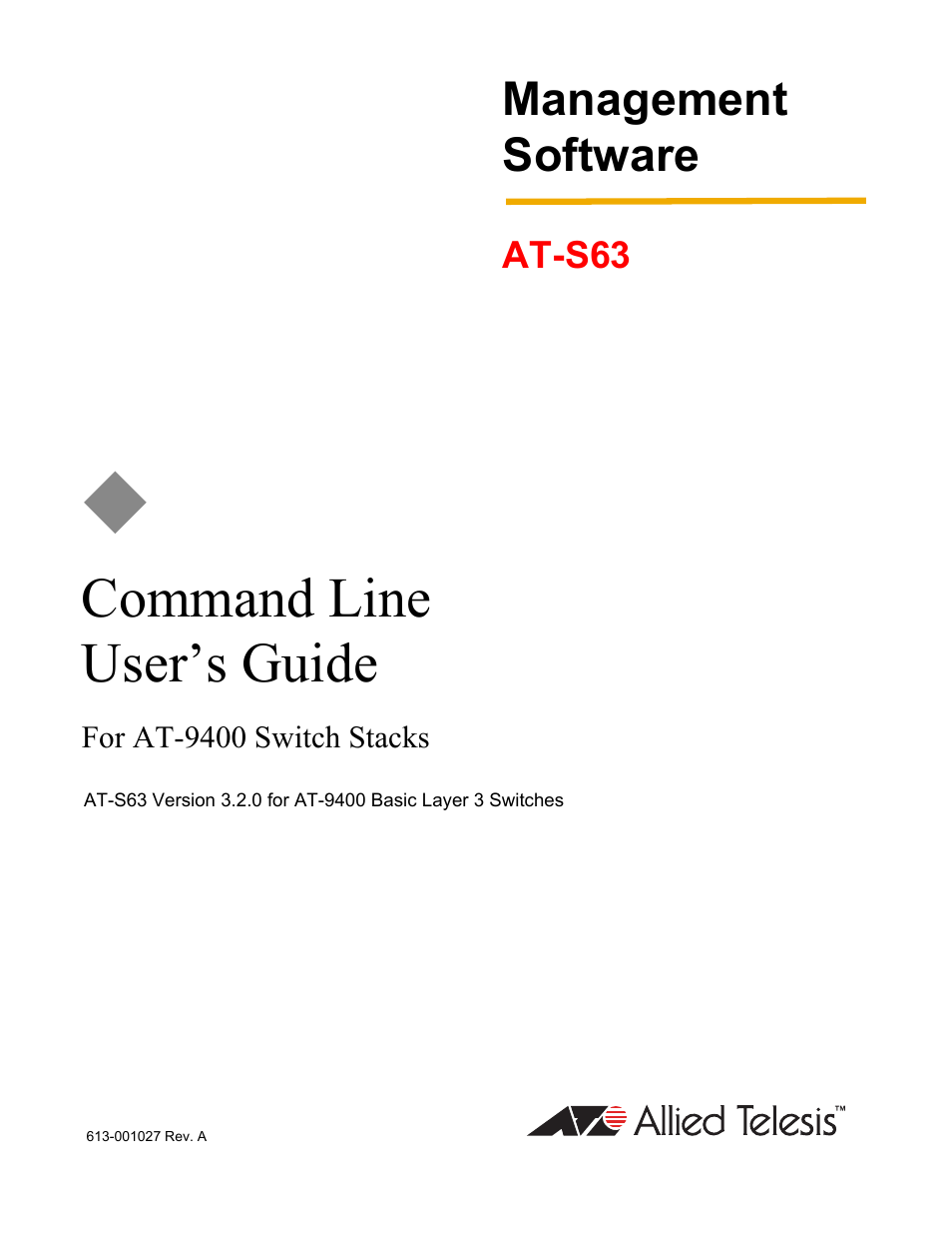 Allied Telesis AT-S63 User Manual | 468 pages