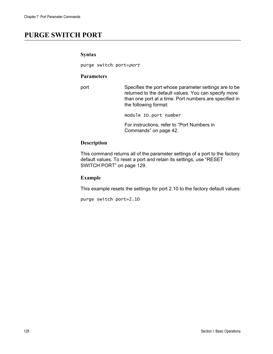 Purge switch port | Allied Telesis AT-S63 User Manual | Page 128 / 468